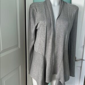 Gray Open Front Cardigan